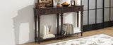 TREXM Retro Console Table with 4 Drawers and Open Shelf, perfect for Entryways, Living Rooms, and N715P202860P
