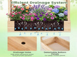 Fir Wood Raised Garden Bed with Side Trellis, 109.2235.56114.30 cm Planter Box with Drainage 69072812