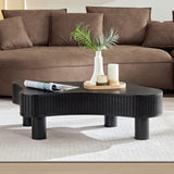 42.52 Inch Modern Wooden Handcraft Drum Coffee Table Irregular Shaped Coffee Table for Living W2582P279942