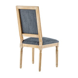 French Country Dining Chairs Elegant Cane Backrest & Upholstered Seats with Fluted Legs N767P263677H