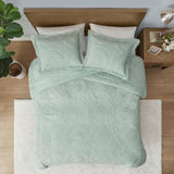Twin Embroidered Medallion Faux Fur Ultra Plush Comforter Mini Set B03597229