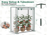 White Portable Mini Greenhouse 39"x20"x59" Tool-Free Assembly PE Grid Cover Grow Tent for Balcony 11199391