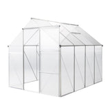 6x8 Hybrid Polycarbonate Greenhouse Silver 25412414