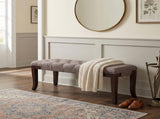 Linon Tufted Bench, Fabric, Brown T2574P164587