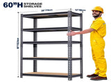 Garage Shelving Storage 60 H, Heavy Duty Metal Shelves 2400 lbs Capacity, Adjustable 5 Tier Rack 70472224