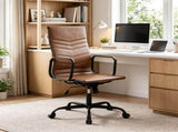 Ergonomic PU Leather High Back Office, 4" Height Adjustable & 90&deg-110&deg Rocking Executive Desk 71881840