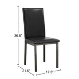 Set of 2 Leatherette Upholstered Side Chairs in Black B016P223059