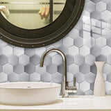 48 Pcs Hexagon Stick On Tiles For Kitchen,Mosaic Tile Stickers PVC Peel And Stick 92458654
