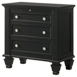 Black 3-drawer Nightstand with Pull Out Tray B062P145467