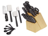 22-Piece Never Needs Sharpening Stainless Steel Knife Set with Tool Set Black 21185504