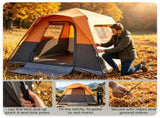 Orange Light-Blocking Outdoor Cabin Tent, Large 9x9ft Interior Windproof Rainfly Tent with Carry Bag 71873593