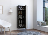 Wall Shoe Rack 54" H, One Mirror, One Door, Five Internal Storage Shelves, Approximate Capacity for B097132916