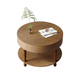 Coffee Table with Dual Storage for Living Room, 31.5" Modern Round Coffee Table with Storage and W1445P341373