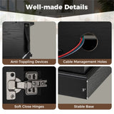 58" TV Stand with RGB Fireplace Black- Smart App Remote Control, 4777 BTU Heater 29702751