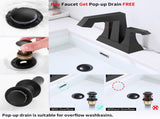 2-Handle Heavy Duty Bathroom with Drain and Supply Kits, Modern Style Lavatory Deck Mounted 90980804
