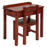 Flip Top Kids Table and Chair Set, Wood Activity Table Set with Storage Space for Arts Crafts, Dark 97595278