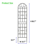 2 Pack Metal Garden Trellis 86.7" x 19.7" Rustproof Trellis for Climbing Plants Outdoor Flower W1586P268034