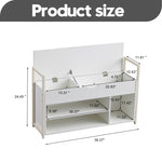 ZUN 39"Shoe Storage Bench, Entryway Bench with Lift Top Storage Box, Metal and Board Bench for Entryway, W2948P245232