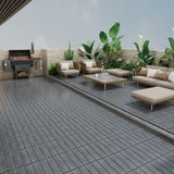 Patio Floor Tiles Pack of 22 WPC Wood-Plastic Composite Patio Deck Tiles DIY Interlocking Decking W206P201288