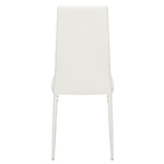 ZUN 4pcs Elegant Assembled Stripping Texture High Backrest Dining Chairs White 40655595