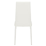 ZUN 4pcs Elegant Assembled Stripping Texture High Backrest Dining Chairs White 40655595