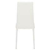 4pcs Elegant Assembled Stripping Texture High Backrest Dining Chairs White 40655595