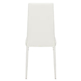 4pcs Elegant Assembled Stripping Texture High Backrest Dining Chairs White 40655595