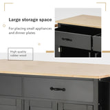 Kitchen Island Cart with Solid Wood Top and Locking Wheels,54.3 Inch Width,4 Door Cabinet and Two 59372861