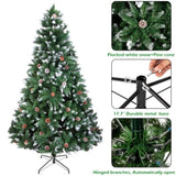 ZUN Christmas Tree 7FT 1350 Branch Flocking Spray White Tree Plus Pine Cone 59813333