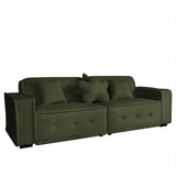 ZUN Green, Velvet cloth Modern Indoor Sofa With Three Pillows, 93.50"*35.23"*30.70" 76467165