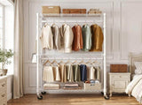 Heavy Duty Closet Garment Rack,3-Tier Adjustable Metal Freestanding Clothes Rack with 2 Rods and 77488951