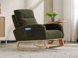 Modern Accent Rocking Chair Rocking Chair with Solid Wood Legs, Upholstered Nursery Glider Rocker, 86624007