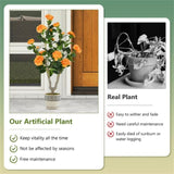 2 Pack Orange Artificial Camellia Tree with Blooming Flower 47174878