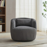 34.25 "Wide Upholstered Corduroy 360&deg Swivel Barrel Soft Accent Chair with Pillow, Circular Reading W3118P253972