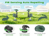 Yard Motion Activated Sprinkler Deterrent, Solar & USB Charging, Wide Coverage PIR Sensor, IP65 06231928