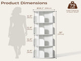 4-Tier Rotating Bookshelf, 360&deg Spinning Bookcase with Safety Guard, Space-Saving PVC Storage for 29703339