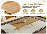 71 * 35.4 inch wood MDF splicing desktop, light wood MDF splicing desktop, wood sprayed metal W1151P434795