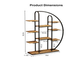 62.2 Inch Tall Metal Indoor Plant Stand with Grow Lights, 9 Tier Moon-Shaped Plant Shelf with LED W3101P443485