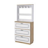 ZUN Light Oak and White Shoe Cabinet with Drop Down Drawer B062P189216