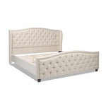 ZUN Fontana Wingback Upholstered Platform Bed Frame, King, Sky Neutral Beige Polyester B2719P238226