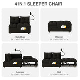 1 versatile foldable sofa bed in 3 lengths, modern sofa sofa sofa velvet pull-out bed, loveseat sofa W1825P246360