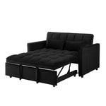 ZUN 55.1-inch 3-in-1 convertible sofa bed, modern velvet double sofa Futon sofa bed with adjustable W2564P165554