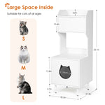 ZUN Litter Box Enclosure with Shelves and Doors White Wooden Hidden Cat Litter Box Furniture Industrial W1687P170695