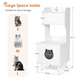 ZUN Litter Box Enclosure with Shelves and Doors White Wooden Hidden Cat Litter Box Furniture Industrial W1687P170695