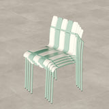 4-Pack Modern Striped Color Block Chairs - Waterproof PP Seat & Sturdy Metal Legs, Indoor/Outdoor W3450P322875