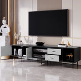 ZUN Modern TV Stand for 80'' TV with 2 Doors, Media Console Table, Entertainment Center with Large N710P188172B