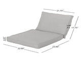 HONOLULU CLUB CHAIR CUSHION SET, BACK CUSHION AND SEAT CUSHION, SILVER, SET OF 1, N775P270243S