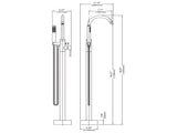 Freestanding Bathtub Faucet Tub Floor Mount Bathroom Faucets Brass Single Handle with Hand Shower 30994352