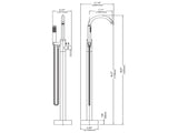 Freestanding Bathtub Faucet Tub Floor Mount Bathroom Faucets Brass Single Handle with Hand Shower T3177P277530