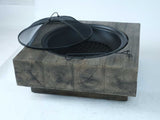 ZUN Wood-Fueled Outdoor Fire Pit with Wood Grain Design W2734P228321